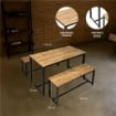 SET TAVOLO CON 2 PANCHE IN LEGNO120X60X74 CM NATURALE