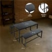 SET TAVOLO CON 2 PANCHE IN LEGNO120X60X74 CM NERO 