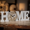 OROLOGIO IN LEGNO "HOME" DA PARETE O TAVOLO 39 X 2 X 13H CM