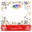 TOVAGLIOLI DI CARTA NATALE FIOCCHI DI NEVE BIANCO 40PZ 33X33 CM