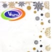 TOVAGLIOLI DI CARTA NATALE FIOCCHI DI NEVE BIANCO 40PZ 33X33 CM