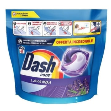 DASH PODS POWER LIQUIDO LAVATRICE LAVANDA 44PZ