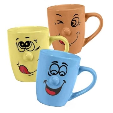 TAZZA PER COLAZIONE FACCE DIVERTENTI 315ML ASSORTITO