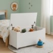 PANCA CONTENITORE REALIZZATA IN LEGNO100X40X35 CM COLORE BIANCO