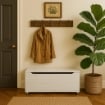 PANCA CONTENITORE REALIZZATA IN LEGNO100X40X35 CM COLORE BIANCO