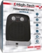 HIGHTECH TERMOVENTILATORE OSCILLANTE, TERMOSTATO AMBIENTE REGOLABILE, PROTEZIONE DA SURRISCALDAMENTO NERO 1000-2000W 