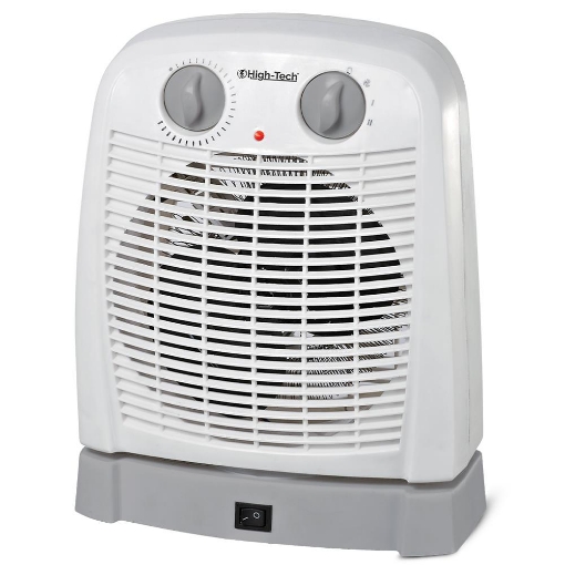 HIGHTECH TERMOVENTILATORE OSCILLANTE, TERMOSTATO AMBIENTE REGOLABILE, PROTEZIONE DA SURRISCALDAMENTO BIANCO 1000-2000W 