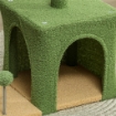 ALBERO TIRAGRAFFI PER GATTI CON CASETTA LETTINO E 2 PALLINE IN LEGNO E POLIESTERE 44X30X98 CM VERDE E MARRONE