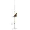 ALBERO PER GATTI A SOFFITTO CON ALTEZZA REGOLABILE E PALI TIRAGRAFFI IN COTONE 48X32X225-255 CM BIANCO