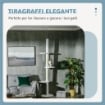 ALBERO PER GATTI A SOFFITTO CON ALTEZZA REGOLABILE E PALI TIRAGRAFFI IN COTONE 48X32X225-255 CM BIANCO