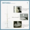 ALBERO PER GATTI A SOFFITTO CON ALTEZZA REGOLABILE E PALI TIRAGRAFFI IN COTONE 48X32X225-255 CM BIANCO