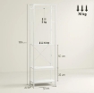 APPENDIABITI CON SCARPIERA A 2 LIVELLI, BARRA APPENDI ABITI, 4 GANCI, MENSOLA SUPERIORE, 52X30X180 CM, BIANCO
