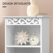 ARMADIETTO DA TERRA IN LEGNO CON INTAGLIO FLOREALE 40 X 23 X 80CM BIANCO