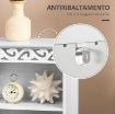 ARMADIETTO DA TERRA IN LEGNO CON INTAGLIO FLOREALE 40 X 23 X 80CM BIANCO