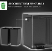 BIDONE IMMONDIZIA A 2 SEZIONI DA 15L CON CHIUSURA SILENZIOSA, IN ACCIAIO INOX E PP, 41.7X36.6X43.2 CM, NERO
