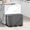 BIDONE IMMONDIZIA A 3 SEZIONI DA 20L CON CHIUSURA SILENZIOSA, IN ACCIAIO INOX E PP 61.9X36.6X56.7 CM, NERO