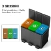 BIDONE IMMONDIZIA A 3 SEZIONI DA 20L CON CHIUSURA SILENZIOSA, IN ACCIAIO INOX E PP 61.9X36.6X56.7 CM, NERO
