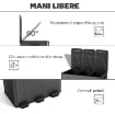 BIDONE IMMONDIZIA A 3 SEZIONI DA 20L CON CHIUSURA SILENZIOSA, IN ACCIAIO INOX E PP 61.9X36.6X56.7 CM, NERO