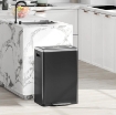 BIDONE IMMONDIZIA A 2 SEZIONI DA 20L CON COPERCHIO SILENZIOSO, IN ACCIAIO INOX E PP, 40X34.8X59 CM, NERO