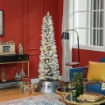 ALBERO DI NATALE INNEVATO CON 329 RAMI E LUCI LED BIANCHE, IN PLASTICA E METALLO, Ï52X180 CM, VERDE