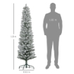 ALBERO DI NATALE INNEVATO CON 329 RAMI E LUCI LED BIANCHE, IN PLASTICA E METALLO, Ï52X180 CM, VERDE