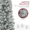 ALBERO DI NATALE INNEVATO CON 329 RAMI E LUCI LED BIANCHE, IN PLASTICA E METALLO, Ï52X180 CM, VERDE