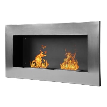CAMINO A BIOETANOLO REALIZZATO IN ACCIAIO INOX CON 2 BRUCIATORI 1.5LT 110X54X14CM