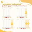 CANCELLETTO DI SICUREZZA PER CANI IN ACCIAIO E ABS, ESTENSIBILE 75-115CM PER SCALE E PORTE, BIANCO