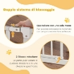 CANCELLETTO DI SICUREZZA PER CANI IN ACCIAIO E ABS, ESTENSIBILE 75-115CM PER SCALE E PORTE, BIANCO