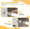 CANCELLETTO DI SICUREZZA PER CANI IN ACCIAIO E ABS, ESTENSIBILE 75-115CM PER SCALE E PORTE, BIANCO