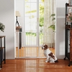 CANCELLETTO DI SICUREZZA PER CANI IN ACCIAIO E ABS, ESTENSIBILE 75-115CM PER SCALE E PORTE, BIANCO