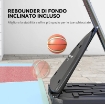 CANESTRO BASKET IN ACCIAIO, REGOLABILE IN ALTEZZA E PORTATILE CON TABELLONE E RUOTE, 107X70CM, NERO E ROSSO