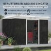 CAPANNO CASETTA ATTREZZI DA GIARDINO IN ACCIAIO CON PORTE SCORREVOLI