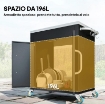 CARRELLO DA CUCINA IN ACCIAIO INOX CON ARMADIETTO CONTENITORE E 6 GANCI, 86X50X86.5 CM, NERO