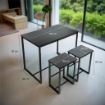 SET TAVOLO CON 4 SGABELI IN LEGNO100X60X87 CM NERO 