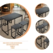 SET TAVOLO CON 4 SGABELI IN LEGNO100X60X87 CM NERO 