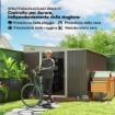 CASETTA DA GIARDINO CON PORTA SCORREVOLE IN ACCIAIO 345X280.5X169-201 CM GRIGIO