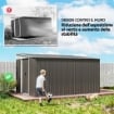CASETTA DA GIARDINO CON PORTA SCORREVOLE IN ACCIAIO 345X280.5X169-201 CM GRIGIO
