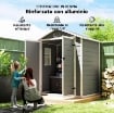 CASETTA DA GIARDINO CON FINESTRA E DOPPIA PORTA, IN ALLUMINIO E PP, 183X134X210 CM, GRIGIO