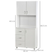 CREDENZA IN LEGNO CON 2 ARMADIETTI 1 RIPIANO APERTO E 3 CASSETTI BIANCO