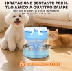 FONTANELLA PER GATTO 7L CON LUCE LED E TRIPLA FILTRAZIONE, IN ACCIAIO INOX 304, 30.5X31.2X19.3 CM, ARGENTO
