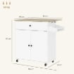 ISOLA PER CUCINA CON CASSETTO, ARMADIETTO, PORTASPEZIE E PORTASCIUGAMANI, 106X42X87 CM, BIANCO E ROVERE