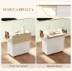ISOLA PER CUCINA CON CASSETTO, ARMADIETTO, PORTASPEZIE E PORTASCIUGAMANI, 106X42X87 CM, BIANCO E ROVERE
