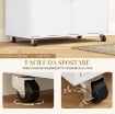ISOLA PER CUCINA CON CASSETTO, ARMADIETTO, PORTASPEZIE E PORTASCIUGAMANI, 106X42X87 CM, BIANCO E ROVERE