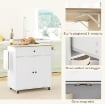 ISOLA PER CUCINA CON CASSETTO, ARMADIETTO, PORTASPEZIE E PORTASCIUGAMANI, 106X42X87 CM, BIANCO E ROVERE