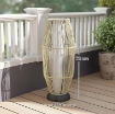 LAMPADA SOLARE DA GIARDINO CON ILLUMINAZIONE LED, IN PE, RATTAN E ACCIAIO, Ï26X72 CM, GRIGIO