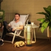 LAMPADA SOLARE DA GIARDINO CON ILLUMINAZIONE LED, IN PE, RATTAN E ACCIAIO, Ï26X72 CM, GRIGIO