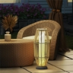 LAMPADA SOLARE DA GIARDINO CON ILLUMINAZIONE LED, IN PE, RATTAN E ACCIAIO, Ï26X72 CM, GRIGIO