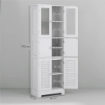 MOBILE COLONNA BAGNO CON 3 ARMADIETTI E ANTE IN VETRO E A PERSIANA 60X30X170.5 CM BIANCO