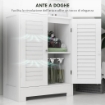 MOBILE COLONNA BAGNO CON 3 ARMADIETTI E ANTE IN VETRO E A PERSIANA 60X30X170.5 CM BIANCO